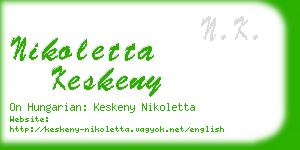 nikoletta keskeny business card